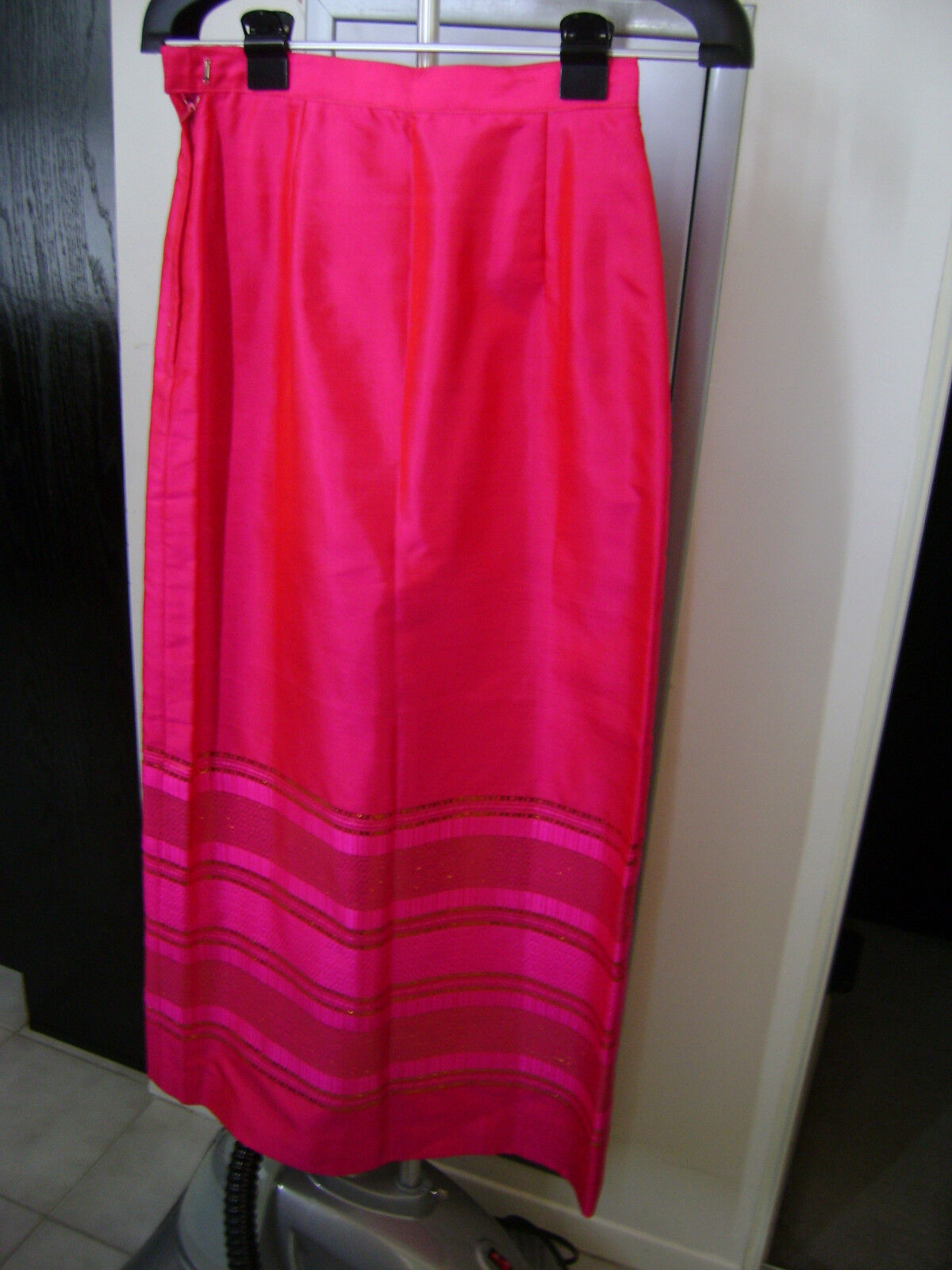 Vintage 80s 3-Piece Thai Silk Dress / Sarong Skirt Top-Jacket Set - Size S  Unbranded - фотография #6