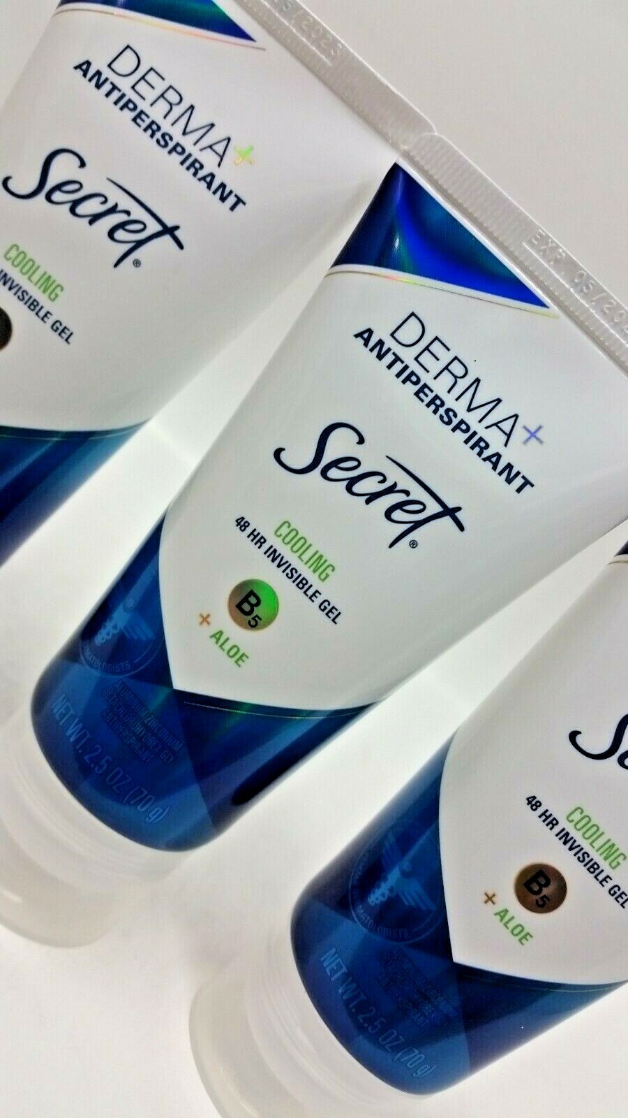 LOT 6 Secret Derma + Antiperspirant Cooling 48 Hr Invisible Gel 2.5 Oz B5+ Aloe Secret 703619825 - фотография #6