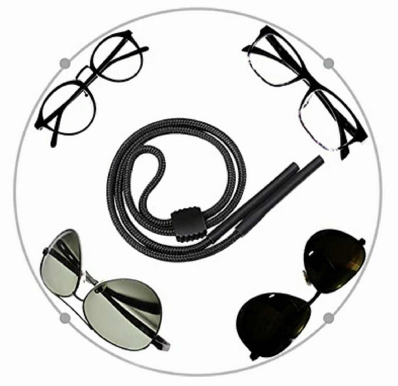 5-Pack Sport Sunglass Neck Strap Eyeglass Read Glasses Neck Cord Lanyard Holder Unbranded Does Not Apply - фотография #3