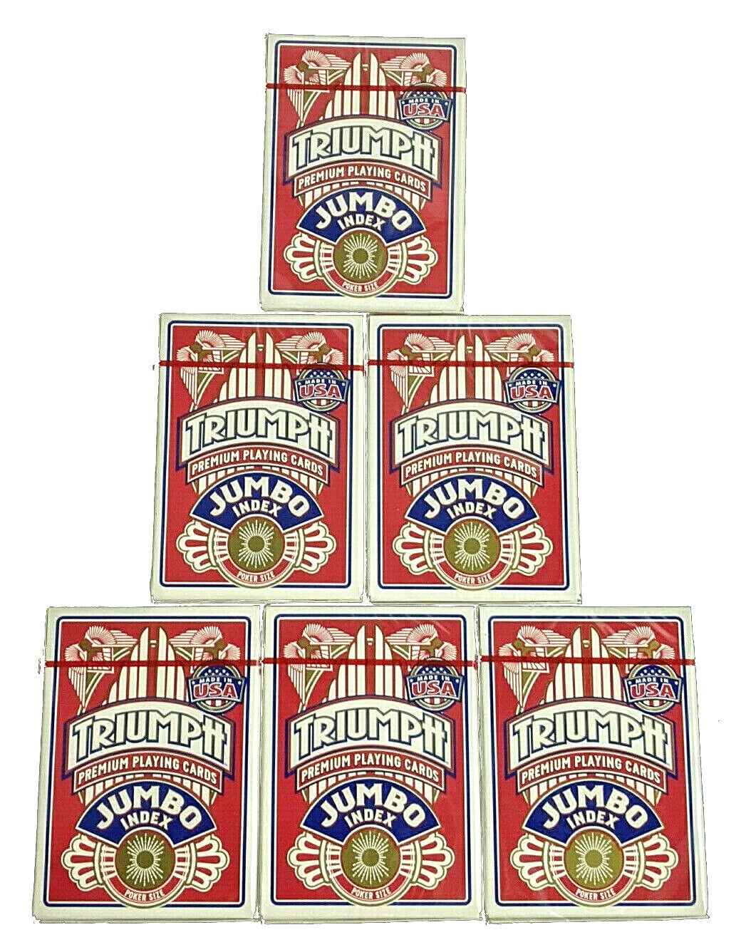 NEW 12 Decks of Jumbo Size Triumph Playing Cards MADE IN USA Poker Game Blue Red Triumph - фотография #3