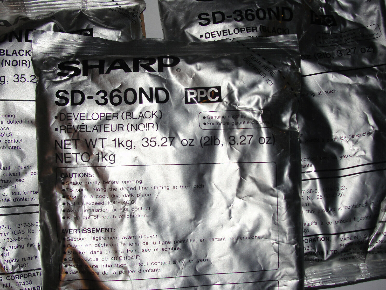 LOT OF 3 SHARP Sharp Model SF-360MD1 Copier Developer SD-360ND NEW! Sharp SD-360ND - фотография #4