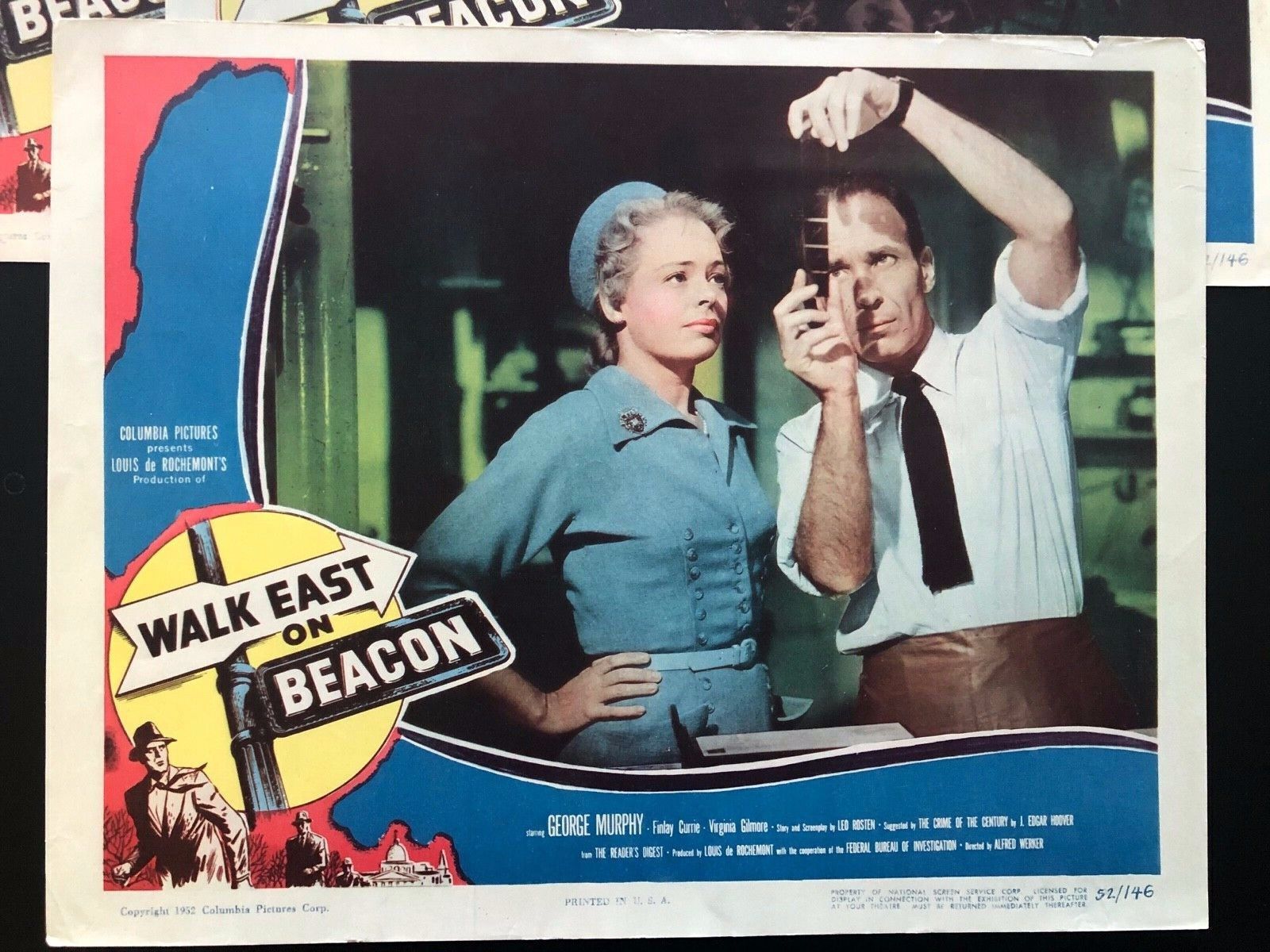 Walk East on Beacon (1952) Original Movie Lobby Card Set + 2 Extra, 10 Total EX Без бренда - фотография #4