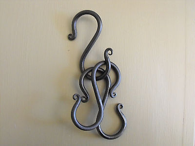 Colonial Blacksmith made wrought S hook 4" long set of 3.                        Без бренда