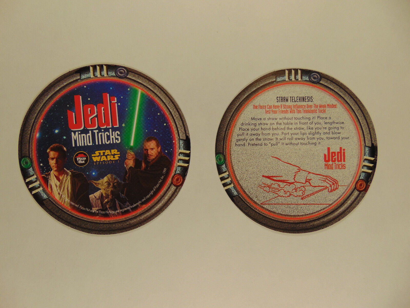 Star Wars episode 1 Pizza Hut tie-in coasters (Jedi Mind Tricks) 1999 (set of 5) Без бренда - фотография #4