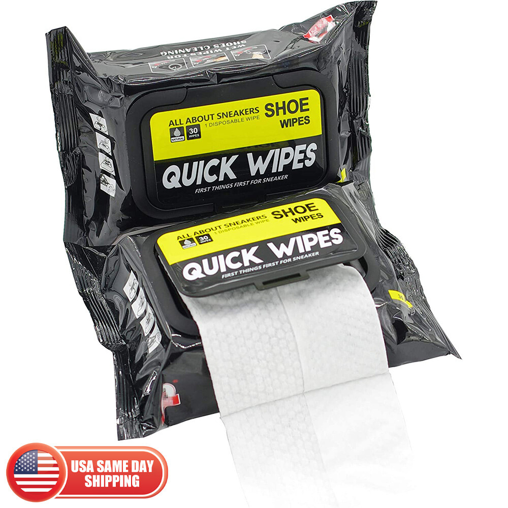 2 Pack 60 Pcs Sneaker Shoe Dirt Cleaner Quick Wipes Disposable Travel Portable HUHOU Does not apply