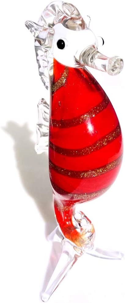 JingShiY Colorful Crystal Glass Hippocampus Animal Figurines Glass Seahorse Hand JingShiY Not Applicable - фотография #3