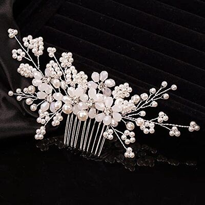 Flower Bridal Pearl Hair Comb Headband Handmade Wedding Hair Pieces For Bride Fl Teyglen Does not apply - фотография #2