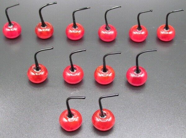 Vintage lot 12 Piece - Realistic Glass Cherries with Stems Без бренда