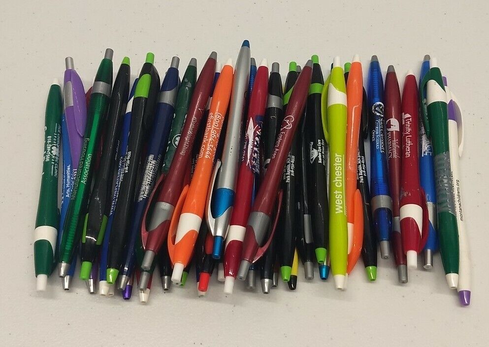 30ct Lot Misprint Retractable Click Pens: Javalina/Javelin/Slimster MIXED COLORS Javalina/Javelin/Slimster Does Not Apply