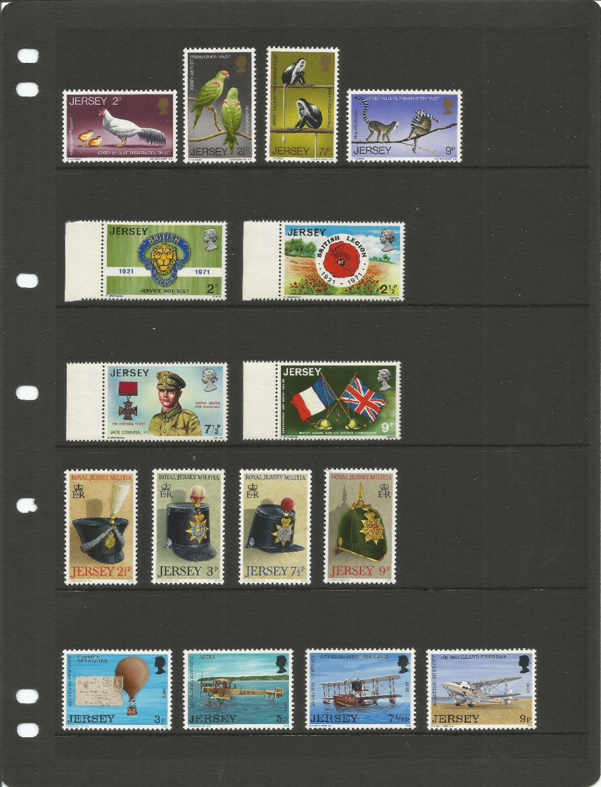 JERSEY, 1971-1975, SELECTION OF 8 SETS (32 STAMPS), MNH** Без бренда