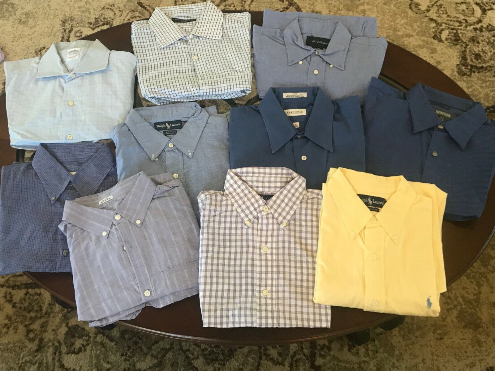 Dress Shirt Lot (10) Mens, Size L, Van Hussen, Ralph Lauren, Good Condition Lauren Ralph Lauren, Van Hussen