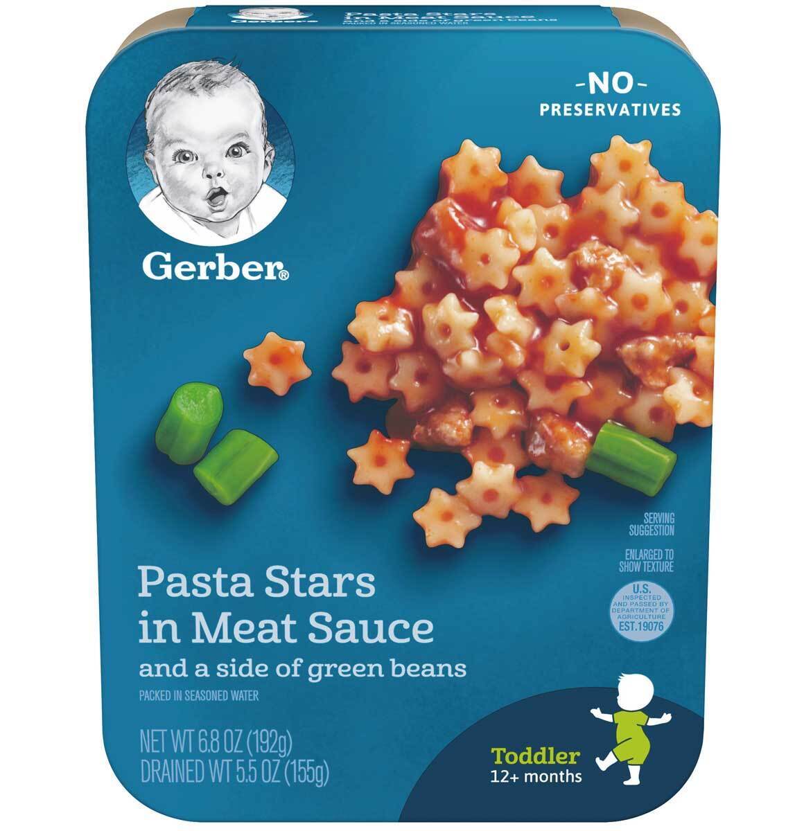 Gerber Lil Entrees Pasta Stars in Meat Sauce with Green Beans –6.8 Oz –Pack of 4 Gerber Does not apply