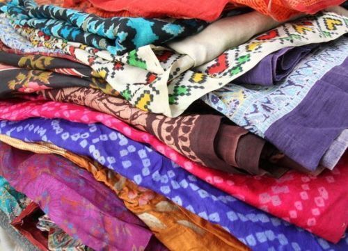 Lot Of 5 Vintage Indian Saree Silk Blend Fabric Craft Used Art Multi color Sari rajbhoomi_handicrafts Does not apply - фотография #2