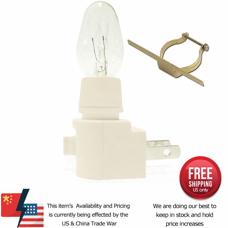 Night Light Kit Supply Bulb Brass Clip 6-12 Pack White Switch Fuse Stained Glass A Sanborn Corporation 41000