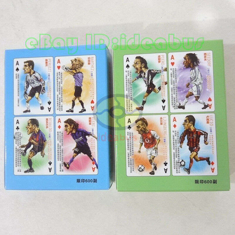 SET(2 Decks)108 cards of World Soccer Stars Cartoon Portraits Playing card/Poker Heihongmeifang Poker - фотография #3