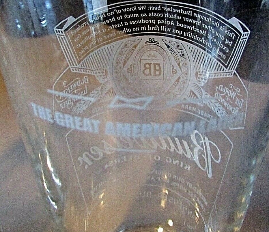 (2) NEW Budweiser American Lager Beer Pint Glass Man Cave Bar lot No Tap Budweiser - фотография #2
