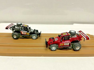RETIRED - TYCO 440x2 Turbo Hopper Rail Buggy Set Black & Maroon in Tissue - NEW  TYCO - фотография #2