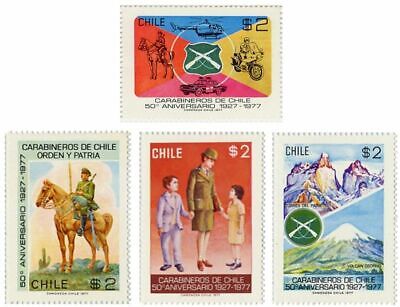 Chile 1976 #912/915 50 Aniversario Carabineros de Chile - Police MNH Без бренда
