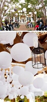 (5-PACK) 14" White Round Paper Lantern, Crisscross Ribbing, Hanging Decoration Quasimoon 14IRR-WH-BP5 - фотография #6