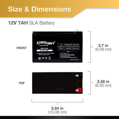 Set of 4 - 12V 7AH/20HR Battery ExpB Replacement for 7Ah or 8Ah Leoch Peg Perego ExpertPower Q04BLMFM12_7 - фотография #3