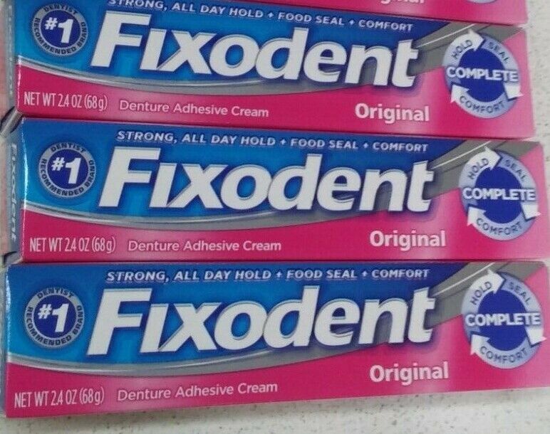 3 Pack , Fixodent Complete Original Denture Adhesive Cream, 2.4 Oz Fixodent 3700071650