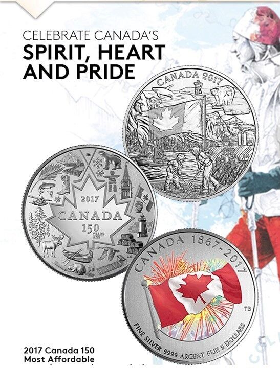 2017 CANADA 150 Silver 3 Coin Set  SPIRT, HEART OF OUR NATION & PROUDLY CANADIAN Без бренда