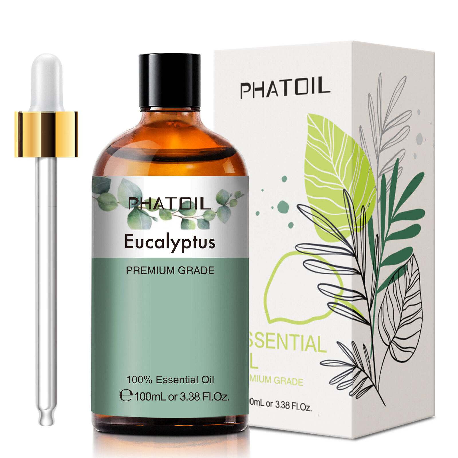 Eucalyptus Essential Oil 100ml  Aromatherapy 100% Pure Oils for Humidifiers US PHATOIL Does Not Apply