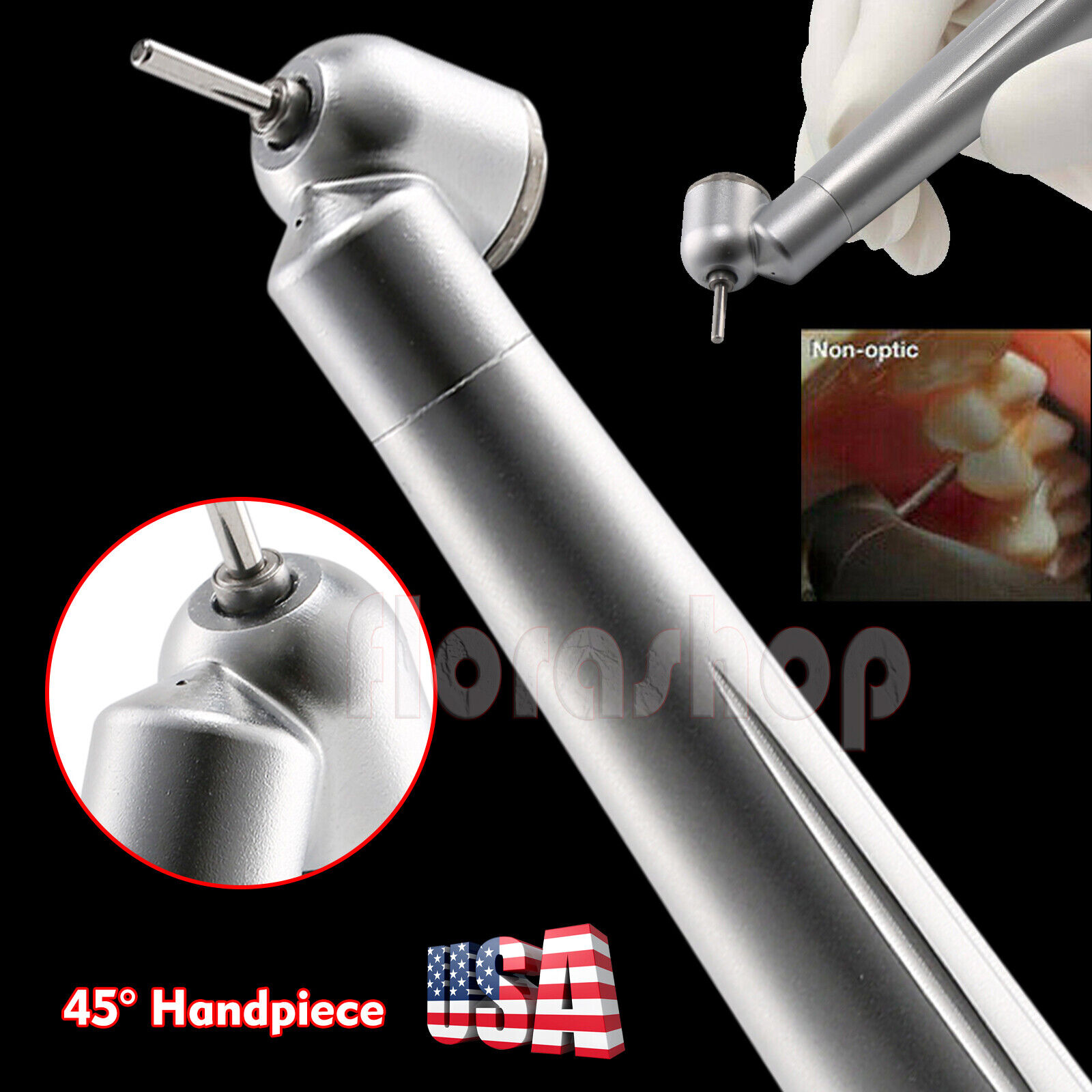 5 NSK PANA MAX Type Dental 45 Degree Surgical Handpiece High Speed Turbine 4Hole Yabangbang Does Not Apply - фотография #18