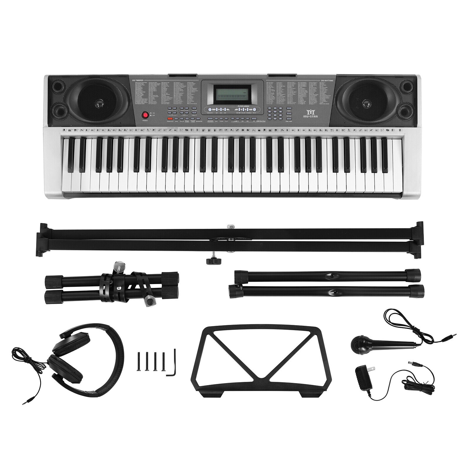 New Portable 61 Key Electronic Keyboards Piano LCD Screen w/Headphone,Microphone Mustar S6010300 - фотография #10