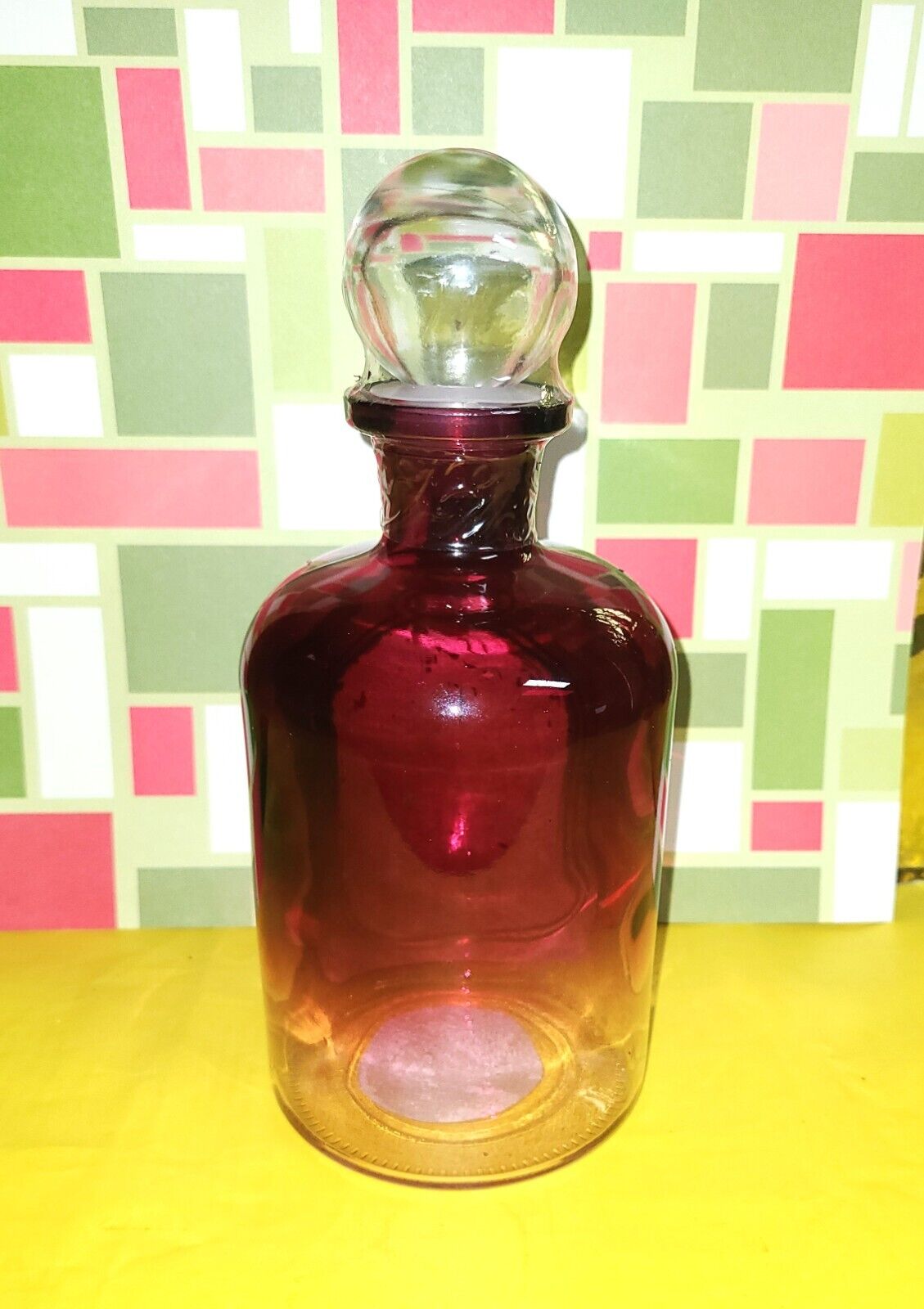PANCHO VILLA TEQUILA  Label  Purple Glass Decanter bottle with stopper Pancho Villa Tequila - фотография #3