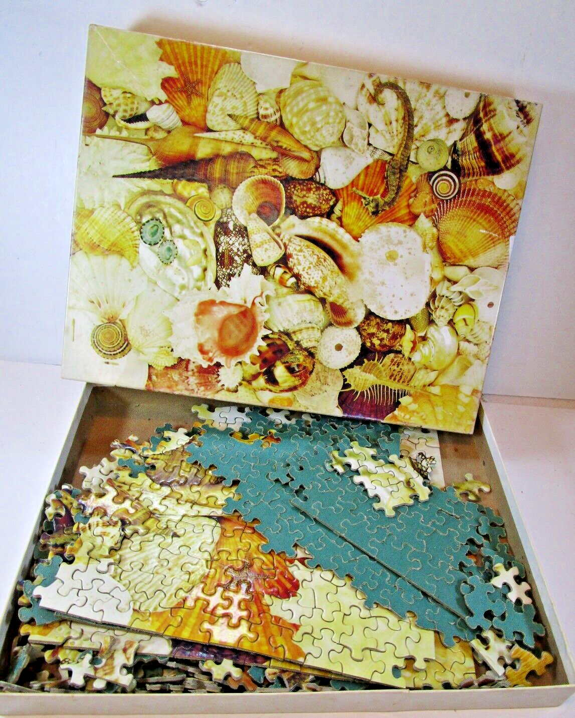2 Vntg Puzzles Sprinkbok Sea Treasures 1975 & Down East Crafts Scallop Shells 98 Springbok - фотография #4