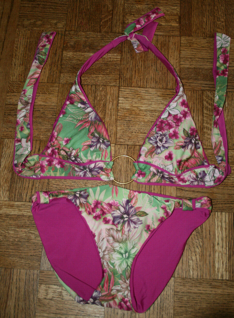 Reversible Bikini Bathing Suit Set, Floral or Pink or combo, 3 in 1 I think Victoria's Secret - фотография #8