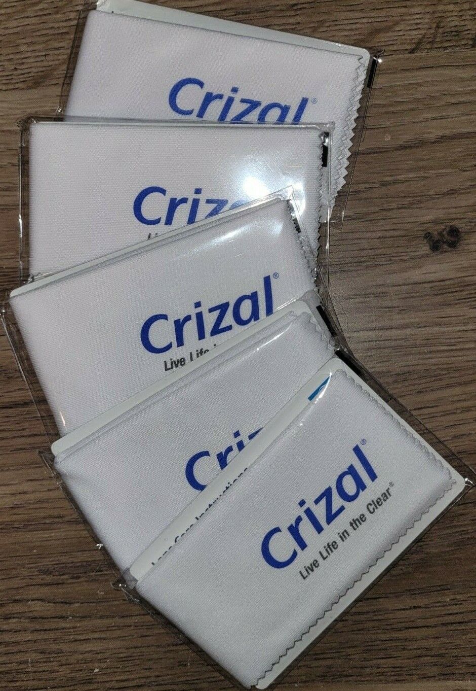 5 CRIZAL Sealed Full Size Microfiber Cleaning Cloths Eyeglasses Phone Sunglasses Crizal