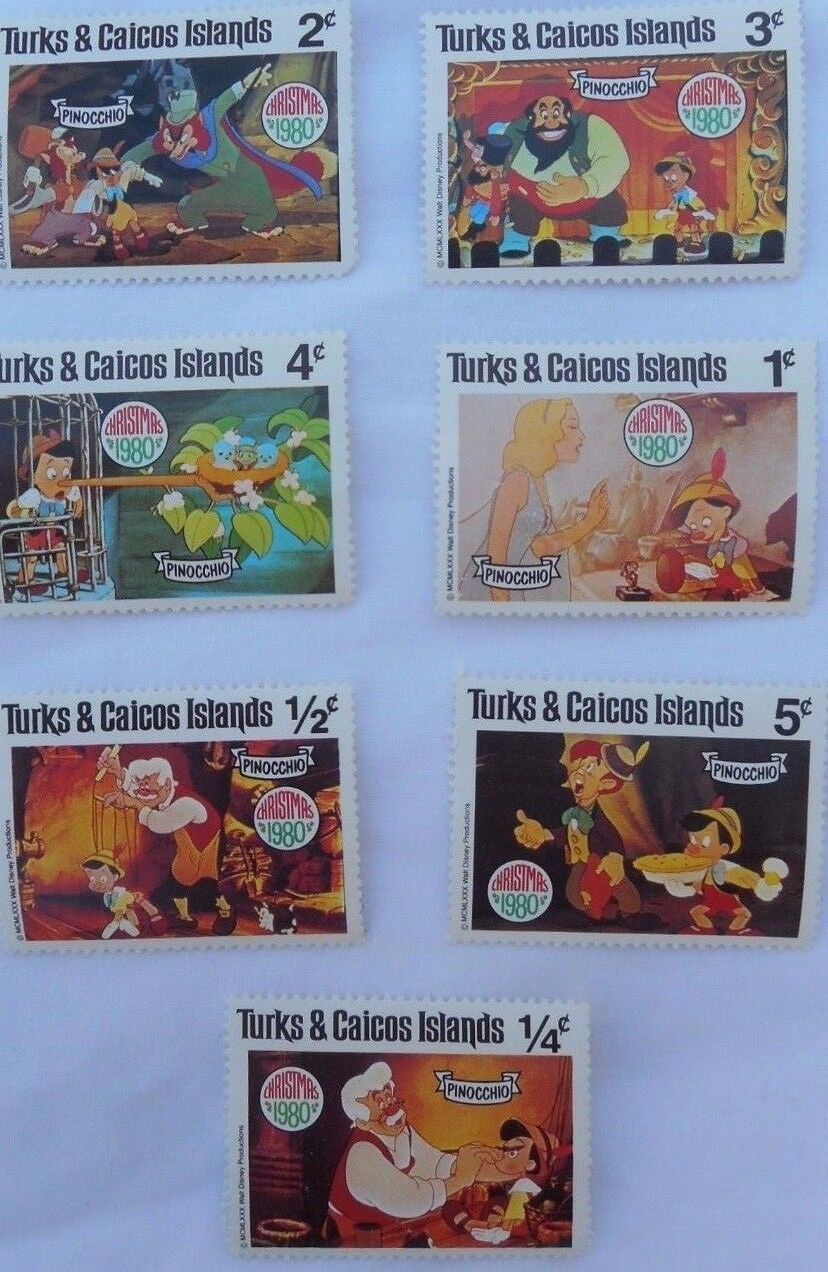 Walt Disney Pinocchio Stamps 1980 Turks & Caicos Islands Без бренда - фотография #2