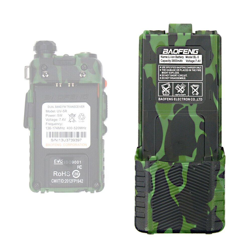 2X Brand New Baofeng UV5R series 7.4v 3800mAh Li-ion Extended Battery Camo Green Baofeng Does Not Apply - фотография #9