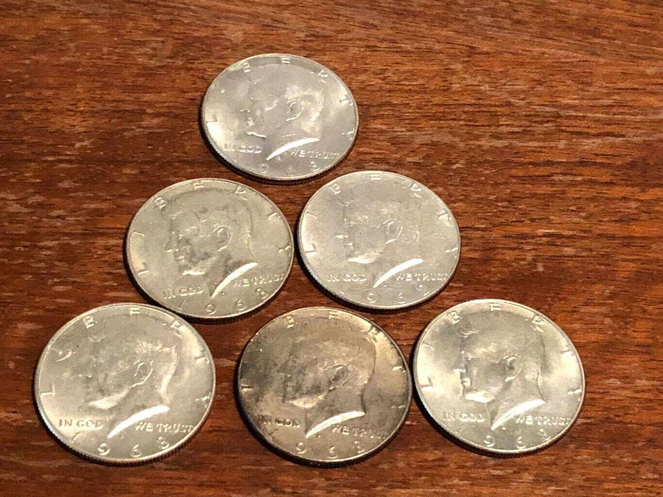 1968 D Kennedy Half Dollar Lot 6 Coin's 40% Silver 50 cent coin lot Not 5 but 6 Без бренда
