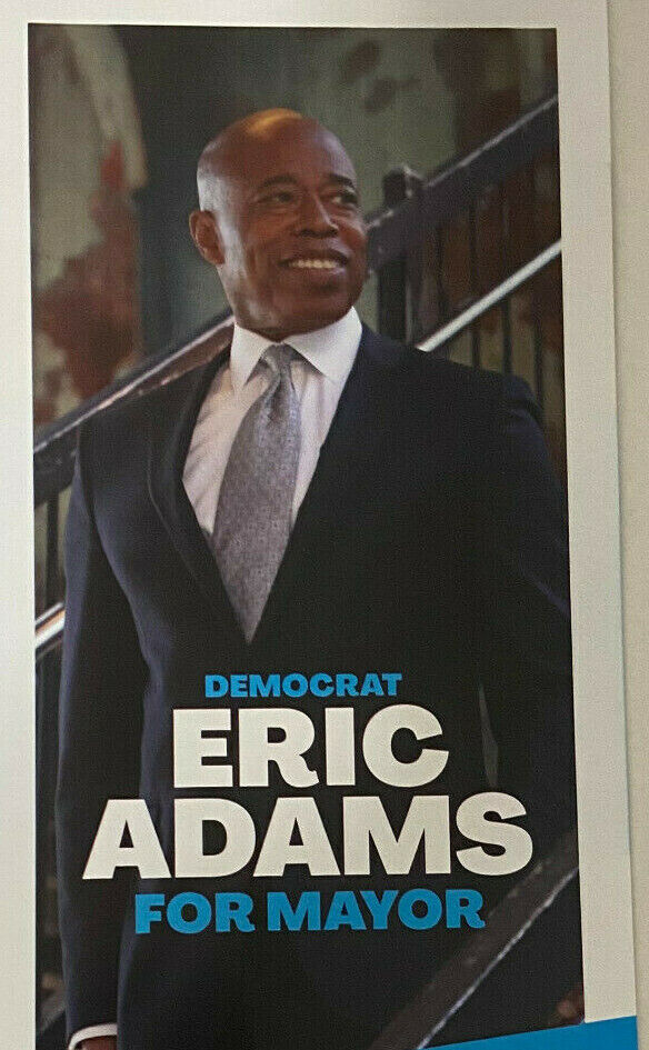 Eric Adams Democratic Mayor New York City 2021 ad flyer advertisement Queens Без бренда