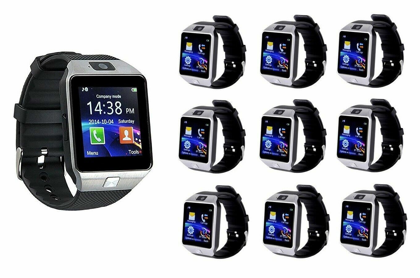 10PC DZ09 Bluetooth Smart Watch SMS For Android Samsung in Silver LOT Unbranded/Generic Does Not Apply