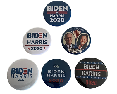 Biden/Harris 2020 (Set of 6 Buttons) - Joe Biden & Kamala Harris (2.25" pins) Без бренда