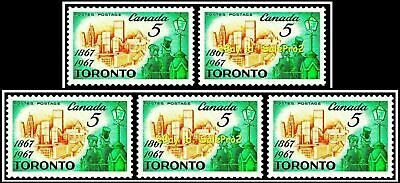 5x CANADA 1967 CANADIAN EXPO DOWNTOWN TORONTO MINT FV FACE 25 CENT MNH STAMP LOT Без бренда