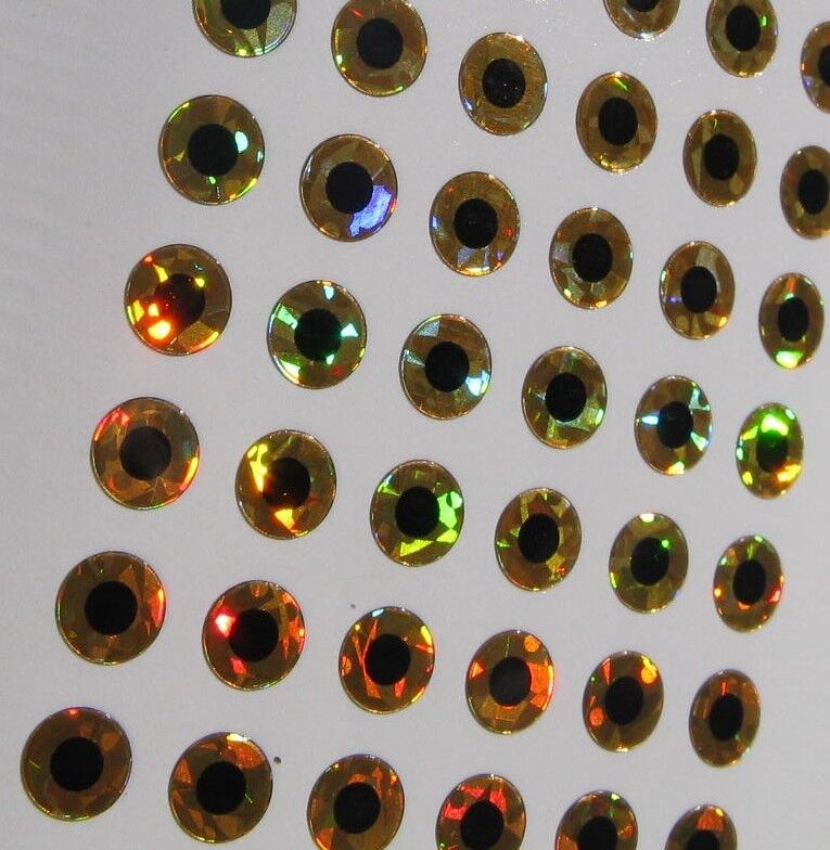 Gold Hologram 3.5mm Flat Eyes For Lures Spinners Tackle Craft Lot of 864 Eyes C1 Unbranded Does Not Apply - фотография #2