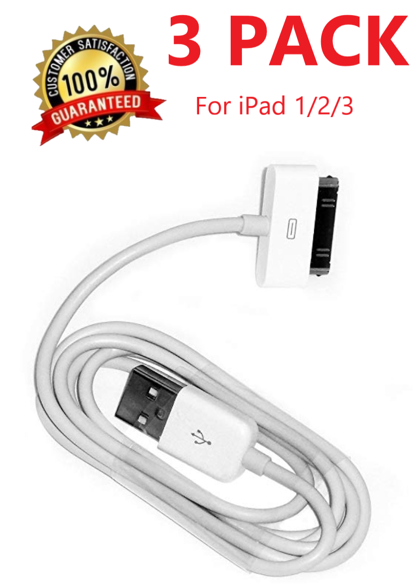 3Pack 30 pin USB Charging Data/Sync Cable Cord for iPad 1/2/3 iPod Nano 1-6 EZT Does Not Apply