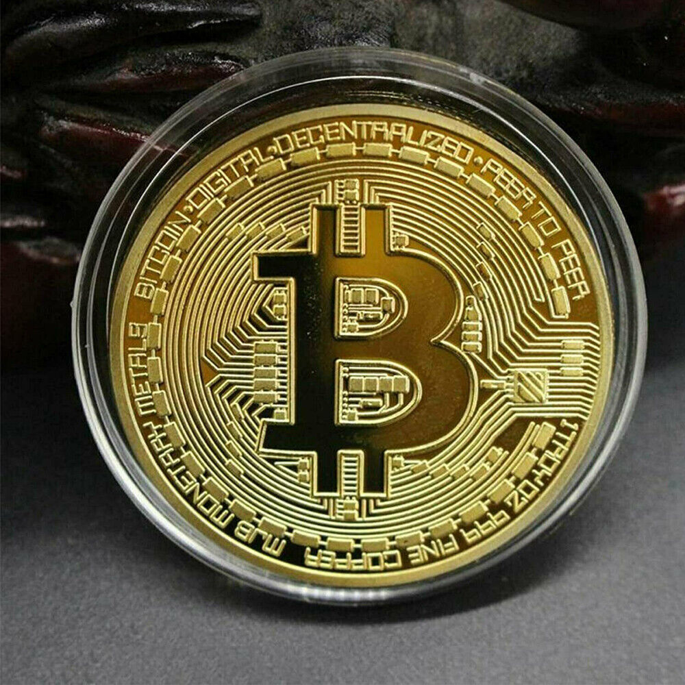10Pcs Physical Bitcoin Commemorative Coin Gold Plated Collection Collectible Без бренда - фотография #4