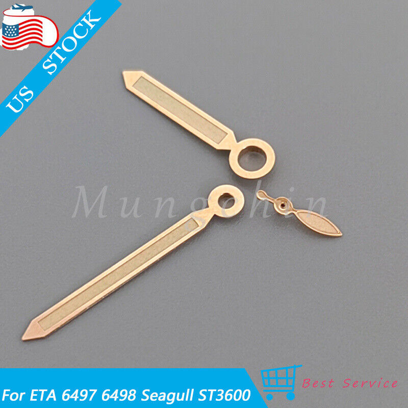 Set For ETA 6497 6498 Parnis Seagull ST3600 ST3620 Movement Rose Gold Watch Hand Unbranded Does not apply