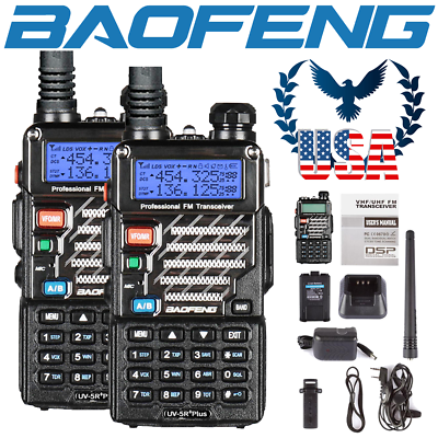 US 2x Baofeng UV-5R+ Dual-Band 2m/70cm VHF UHF FM Transceiver Ham Two-way Radio Baofeng Does not apply
