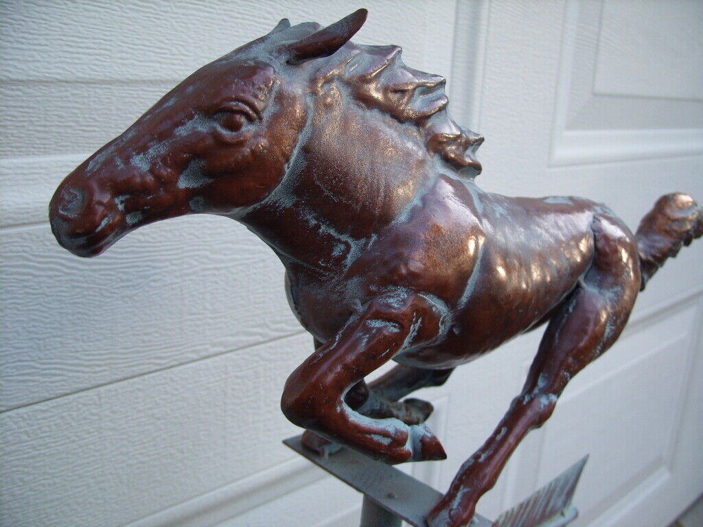 Horse Racing Weathervane Copper Patina Finish Weather Vane Handcrafted Handcrafted Does Not Apply - фотография #6