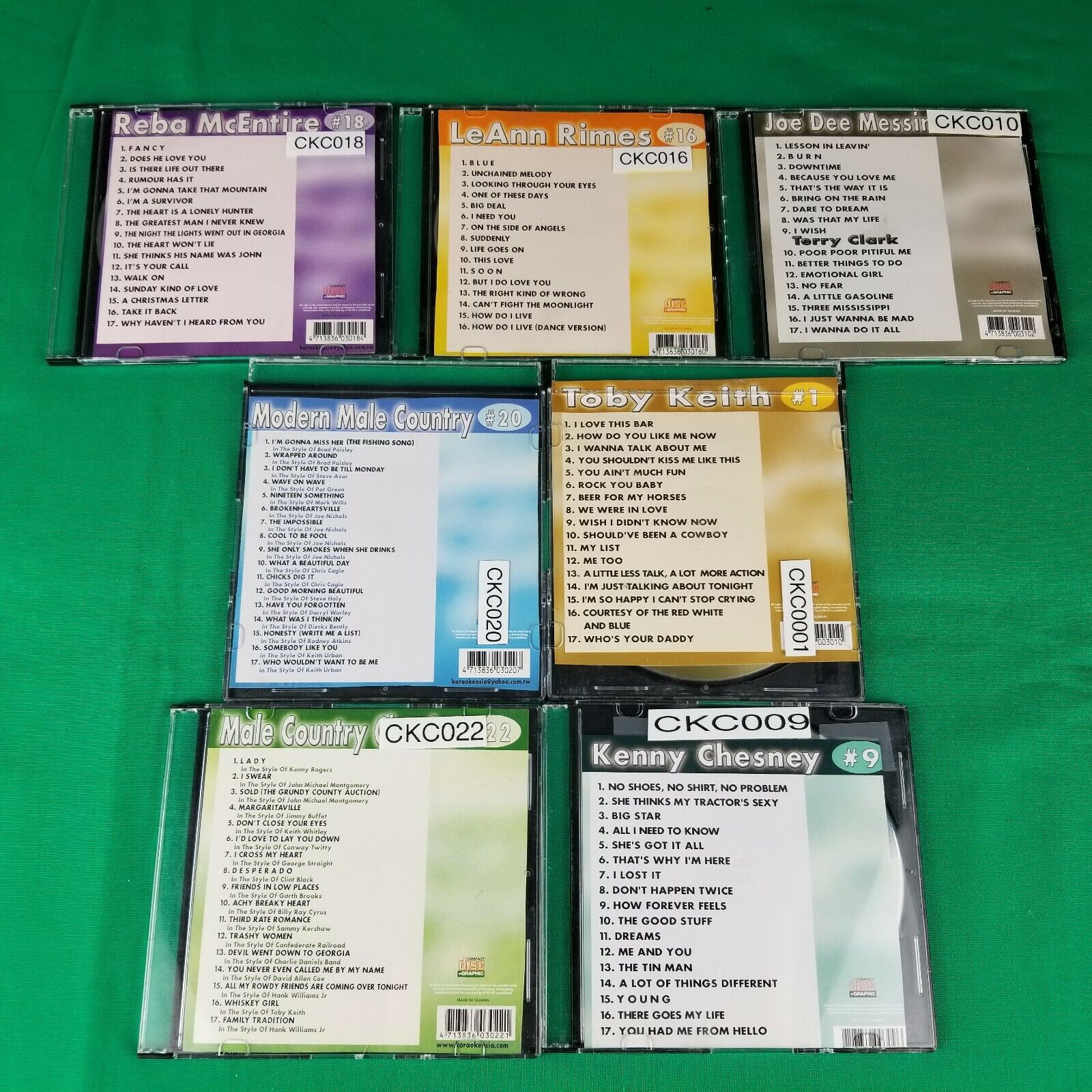 Pre-Owned Lot of 7 Country Karaoke Classics Volume 1, 9, 10, 16, 18, 20, 22 DKKaraoke