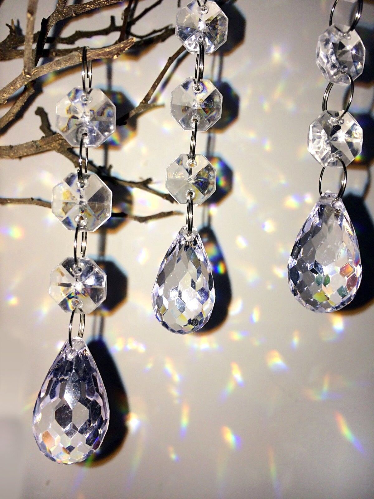 Wedding Crystal Decorations Garland Acrylic Beads Chandelier Hanging 30pcs HOHIYA CD01
