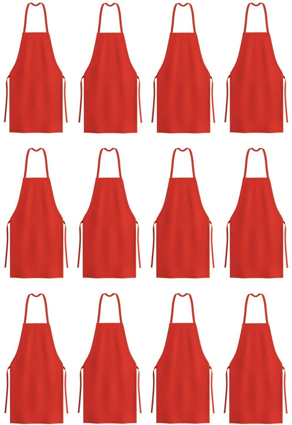 12 Pack of Kitchen Aprons - Full Bib Size Polyester Apron - Black Red or White Arkwright Does Not Apply - фотография #4