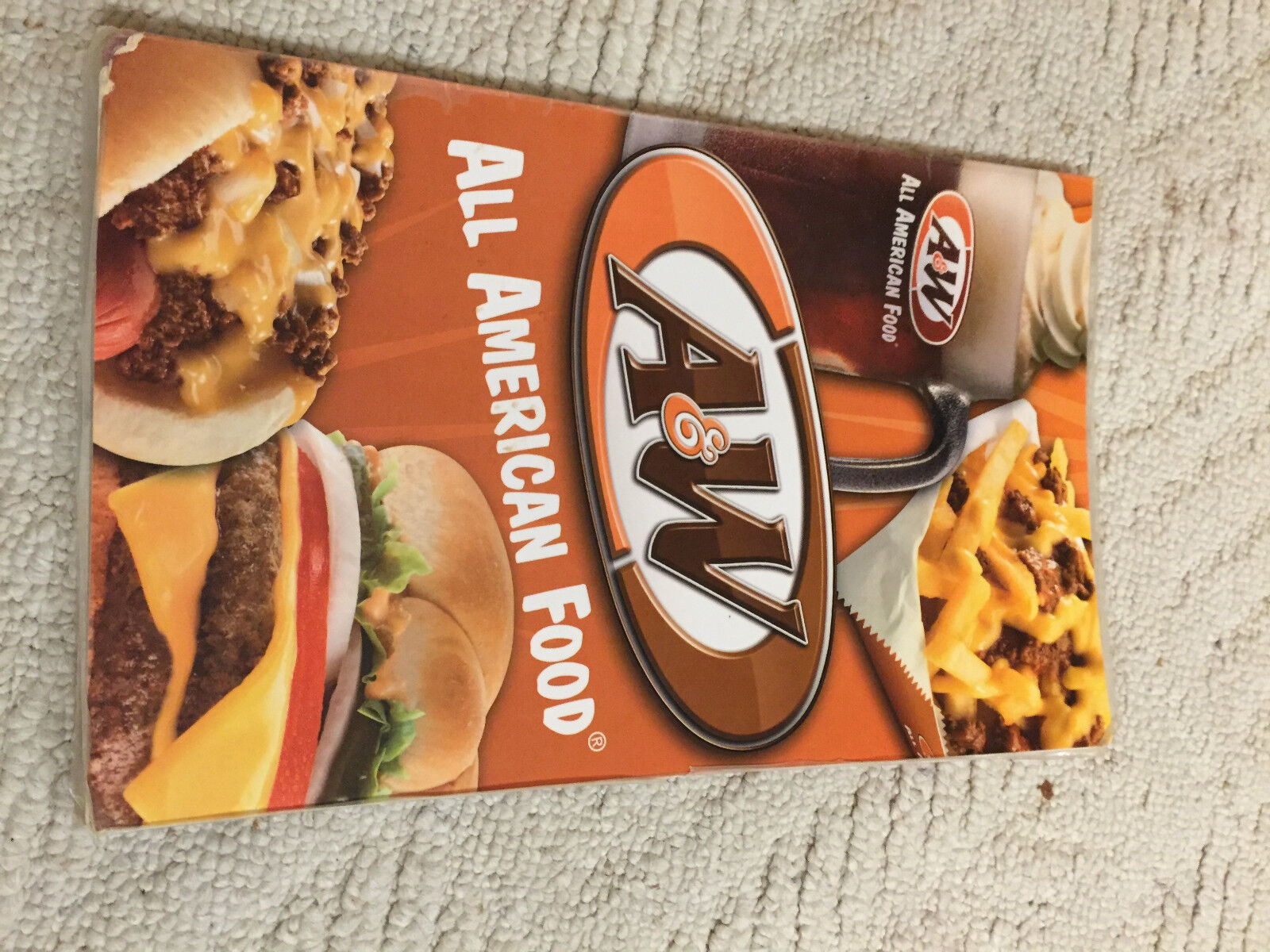 2012 A&W Root Beer Drive in laminated diner style menu used worn A&W